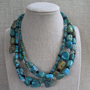Silpada Sterling Silver Turquoise 4 Strands Necklace